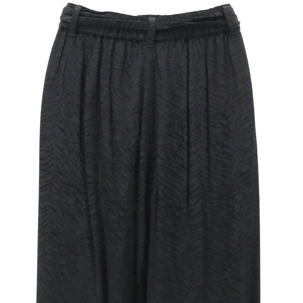 Sundays Black Textured Animal Print Ankle Trousers 2 Belted Pants - Picture 5 of 8